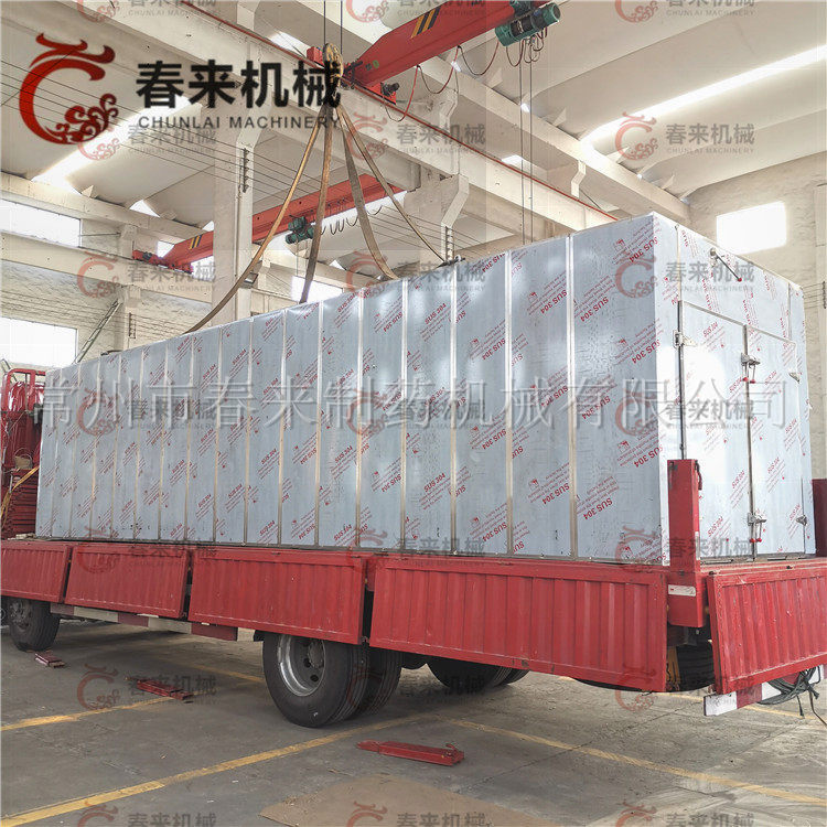 江蘇客戶CL-CT-8M菌菇熱風循環烘幹箱發貨現場