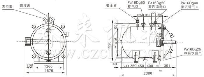 圓形靜態真空幹燥機結構示意圖