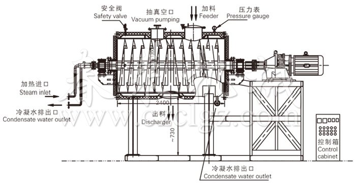 真空耙式幹燥機結構示意圖